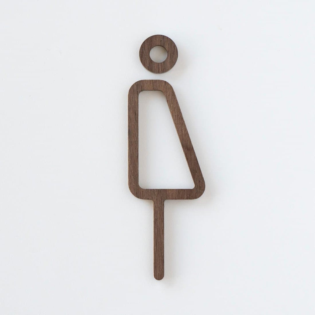 MOHEIM Gender Neutral Restroom Sign, Walnut