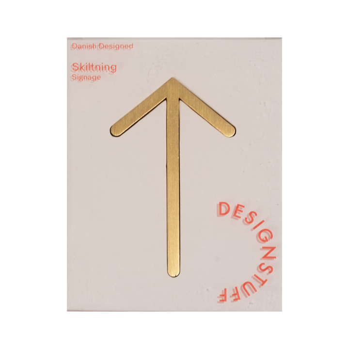 DESIGNSTUFF Signage, Arrow, Brushed Brass