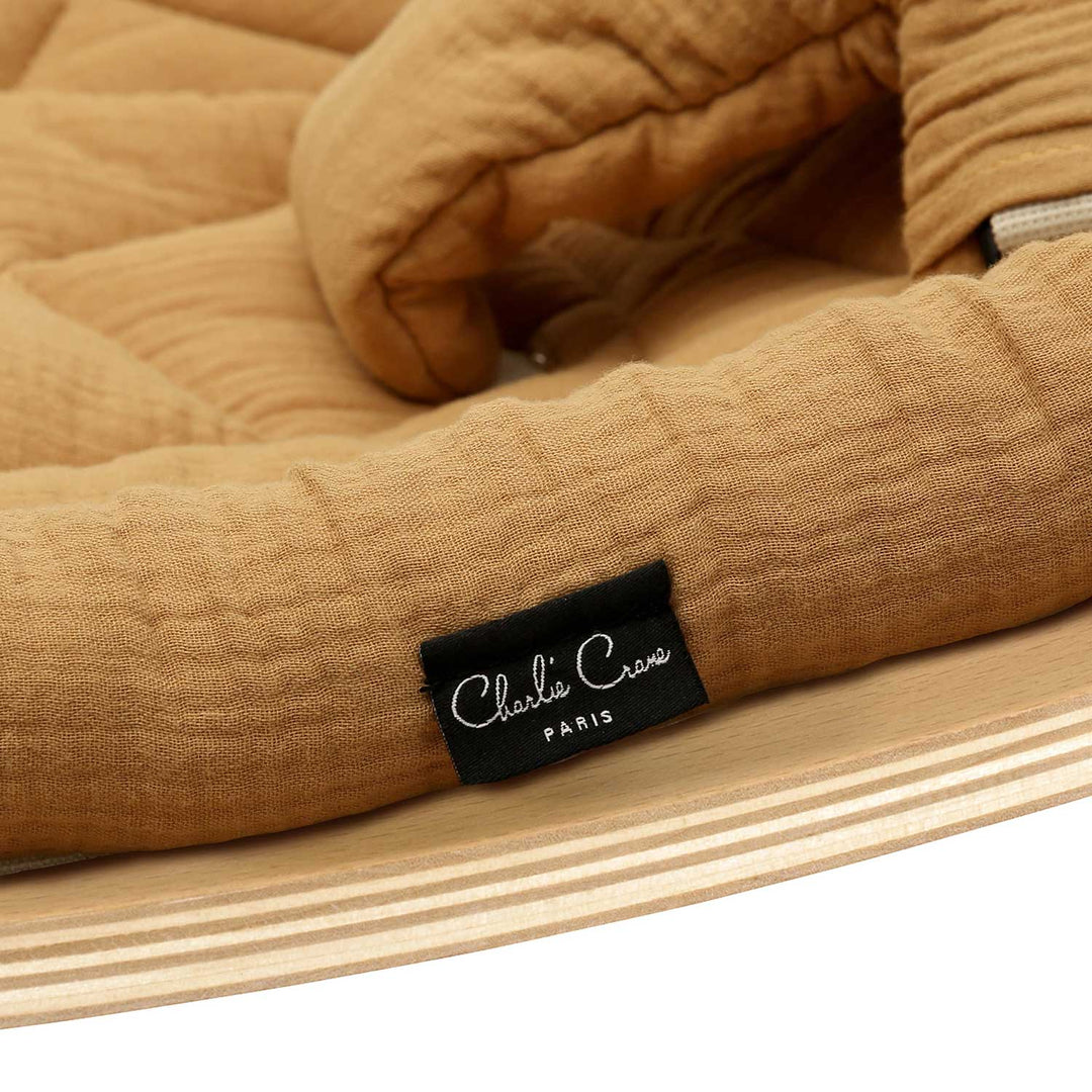 CHARLIE CRANE Baby Rocker LEVO in Beech with Organic Camel Cushion