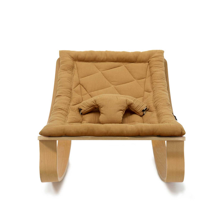 CHARLIE CRANE Baby Rocker LEVO in Beech with Organic Camel Cushion