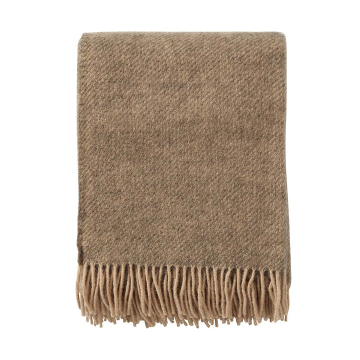 KLIPPAN Gotland Wool Throw Blanket, Beige