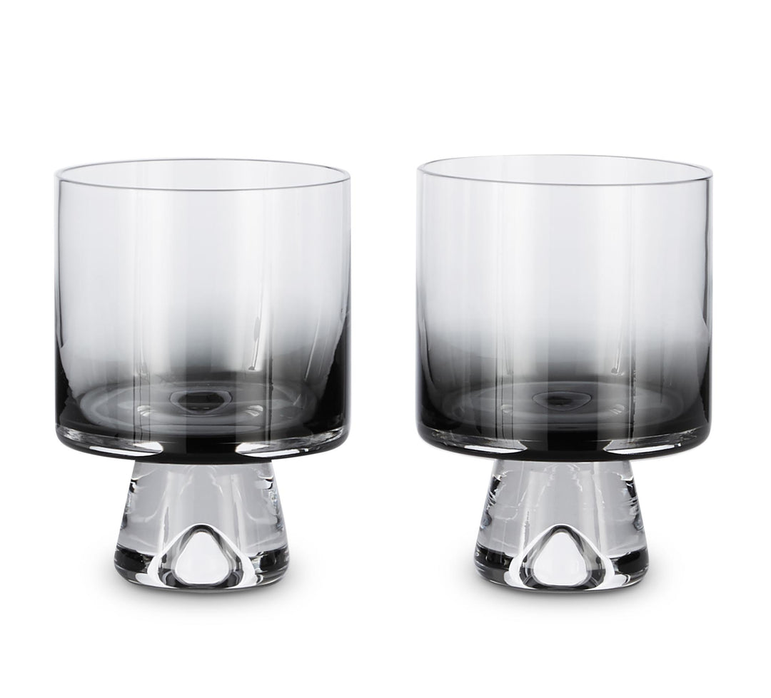 TOM DIXON Tank Low Ball Glasses, Black (Set of 2)