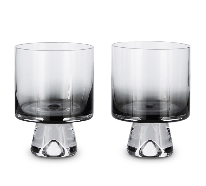 TOM DIXON Tank Low Ball Glasses, Black (Set of 2)