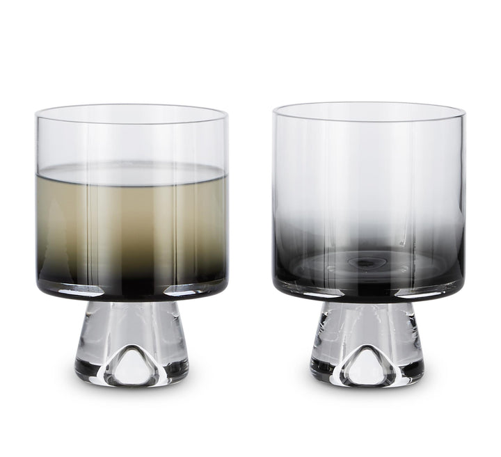 TOM DIXON Tank Low Ball Glasses, Black (Set of 2)