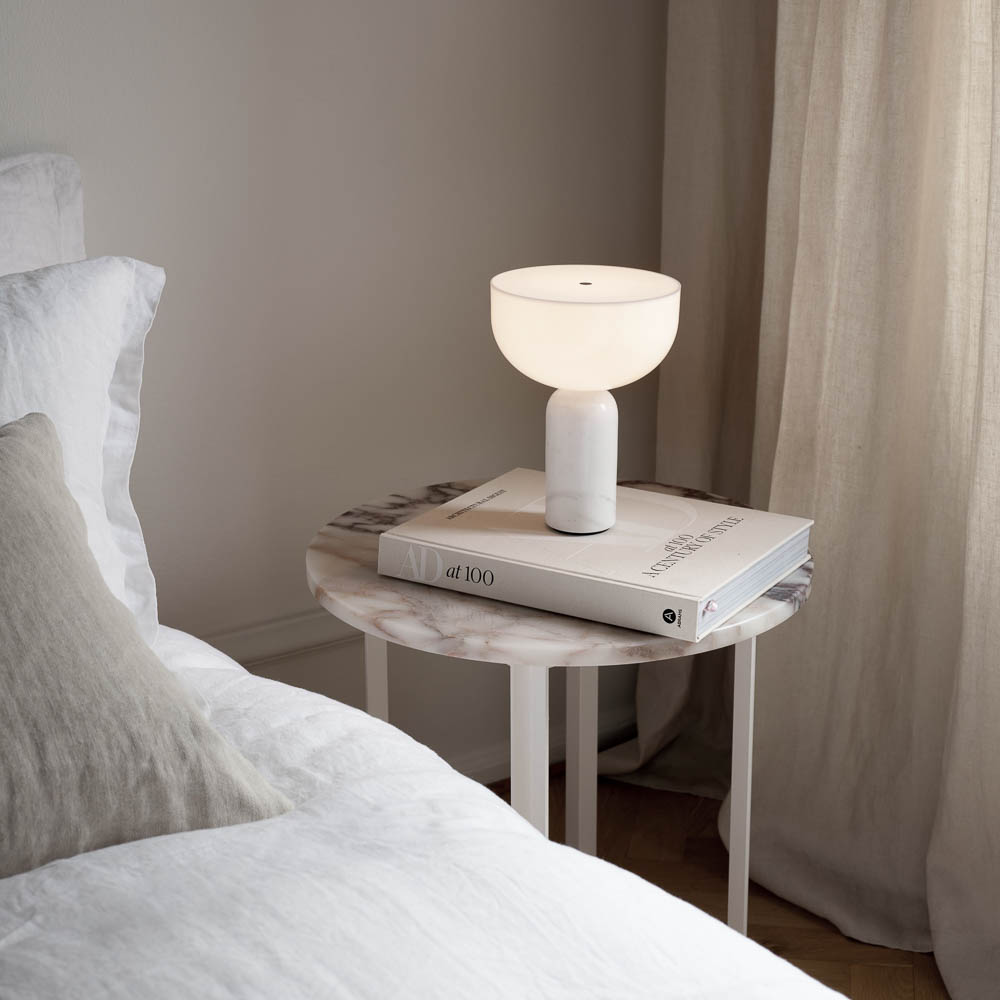 NEW WORKS Kizu Portable Table Lamp, White Marble