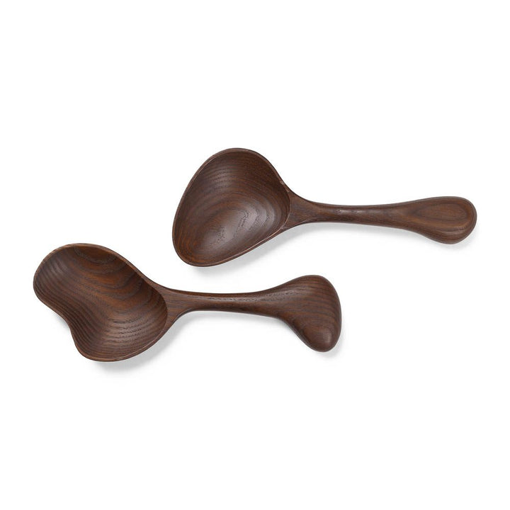 ferm LIVING Os Salad Servers, Dark Brown