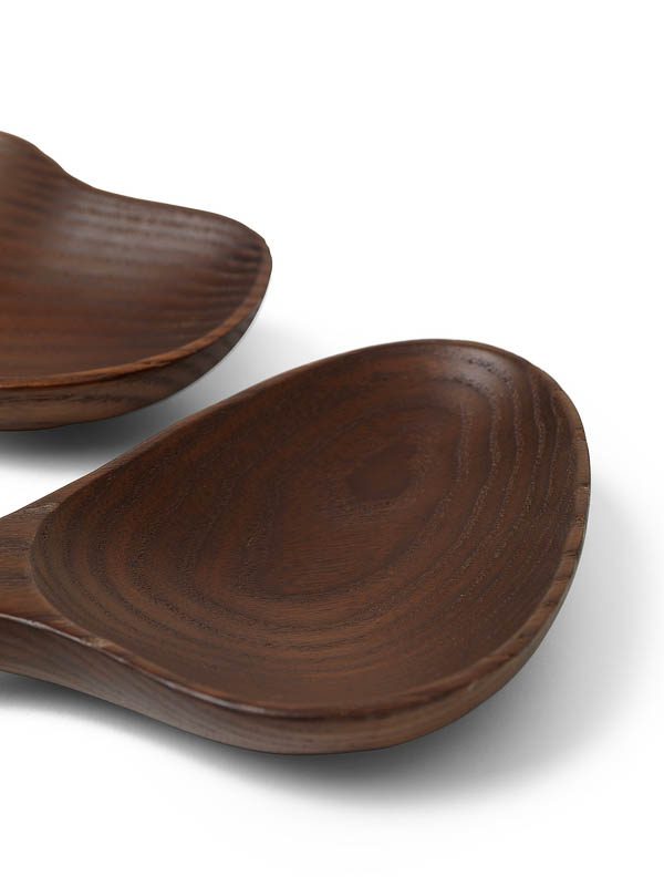 ferm LIVING Os Salad Servers, Dark Brown