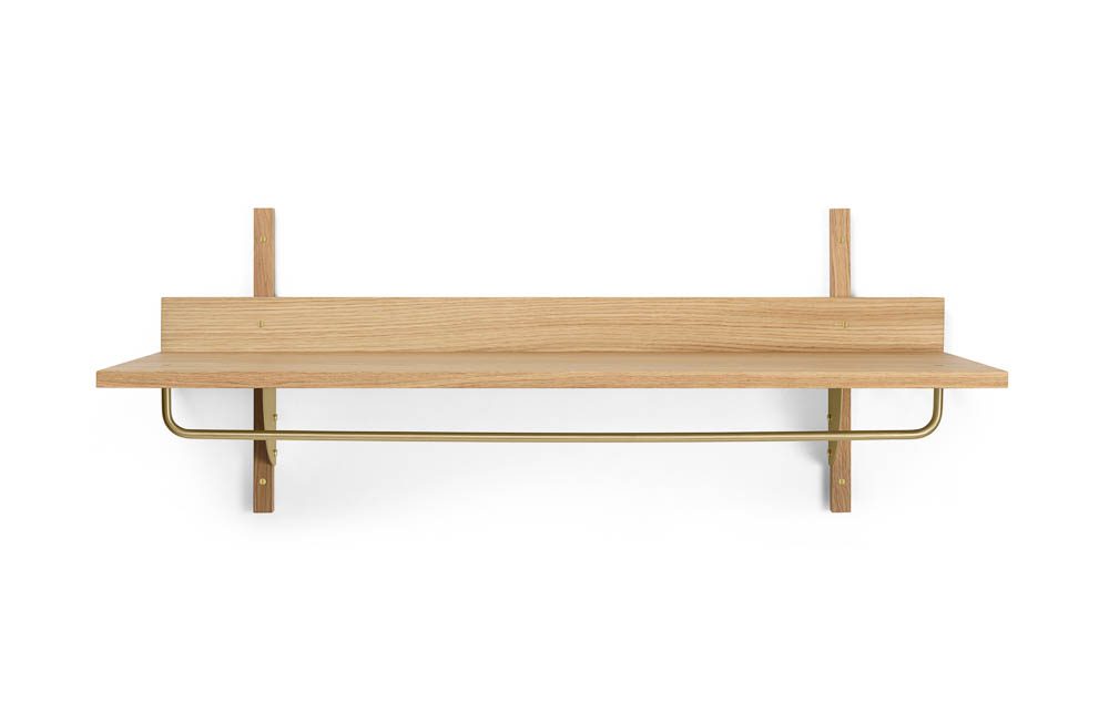 ferm LIVING Sector Rack Shelf, Oak/Brass