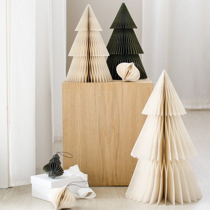 NORDIC ROOMS Deluxe Christmas Tree Standing Ornament, Off-White, 2 Sizes