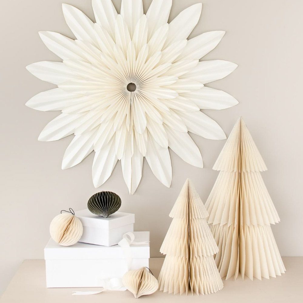 NORDIC ROOMS Deluxe Christmas Tree Standing Ornament, Off-White, 2 Sizes