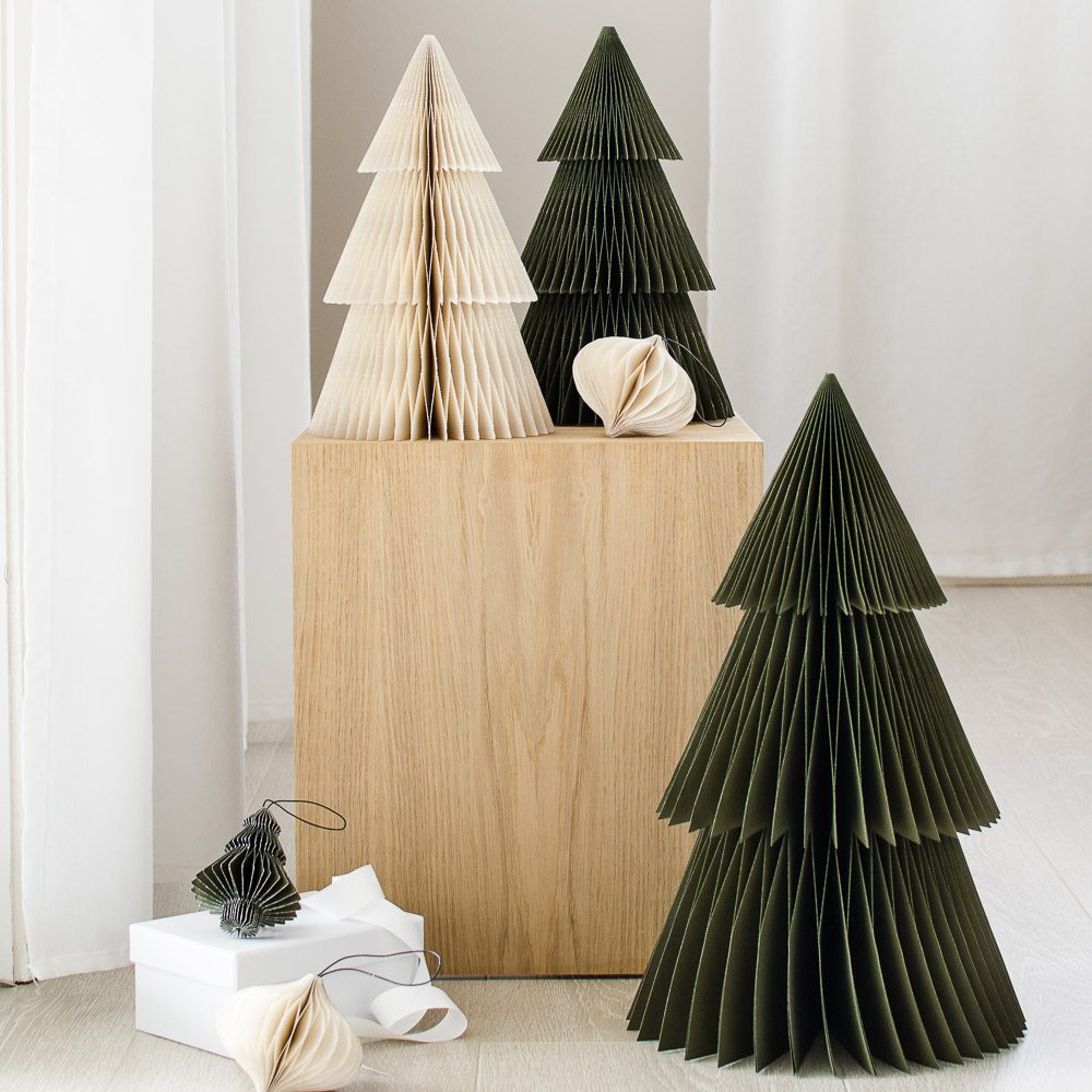 NORDIC ROOMS Deluxe Christmas Tree Standing Ornament, Off-White, 2 Sizes