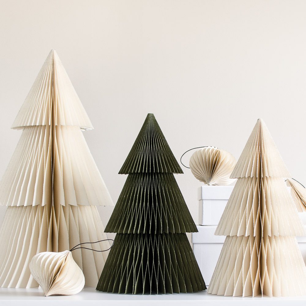 NORDIC ROOMS Deluxe Christmas Tree Standing Ornament, Off-White, 2 Sizes