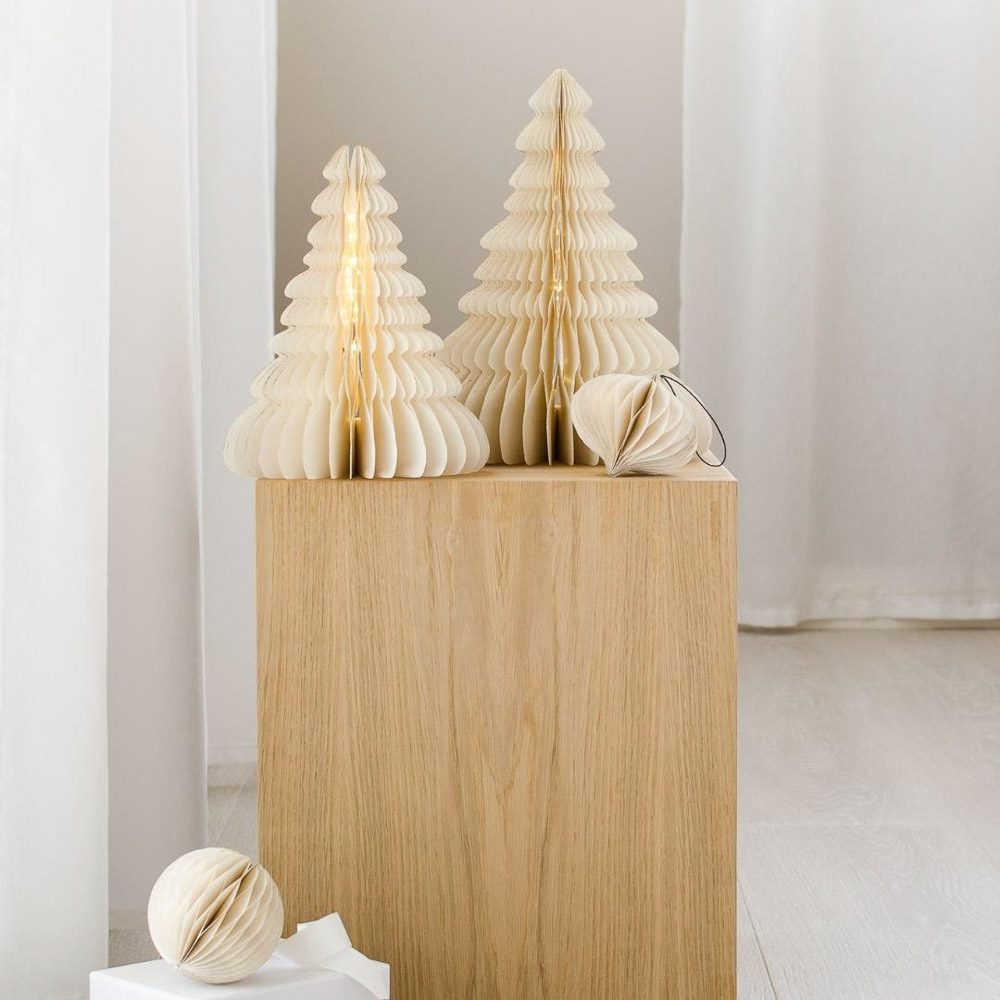 NORDIC ROOMS Paper Jewel Christmas Ornament, Off-White, H8.5cm