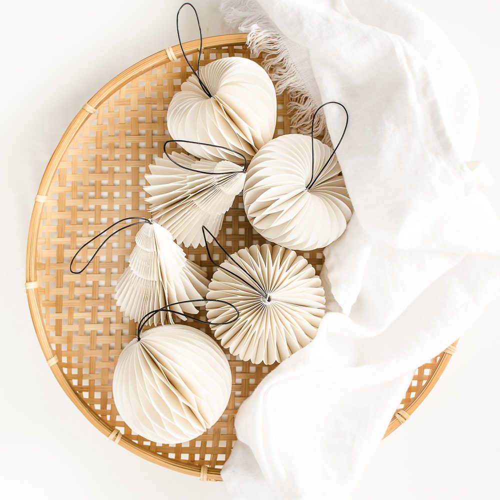 NORDIC ROOMS Paper Jewel Christmas Ornament, Off-White, H8.5cm