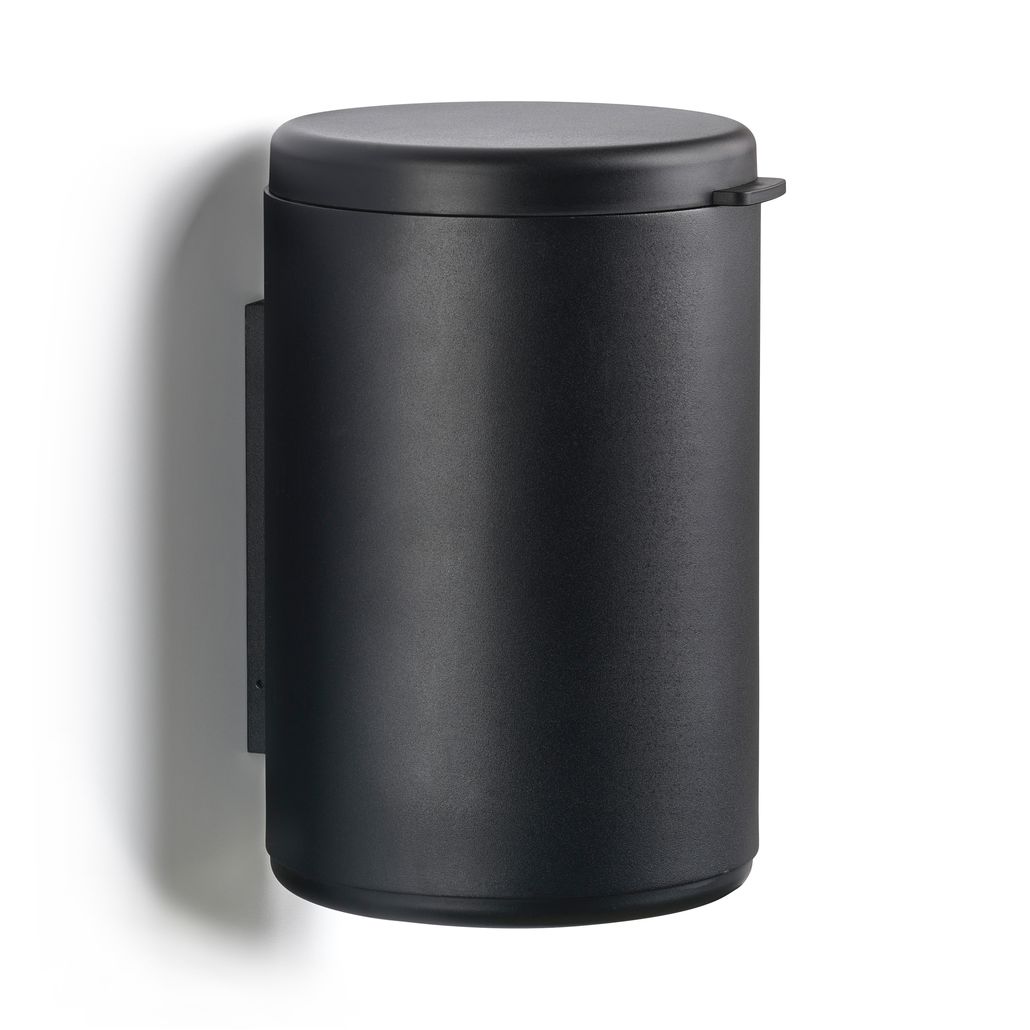 ZONE DENMARK Rim 3.3L Toilet Bin for Wall, D19cm, Black