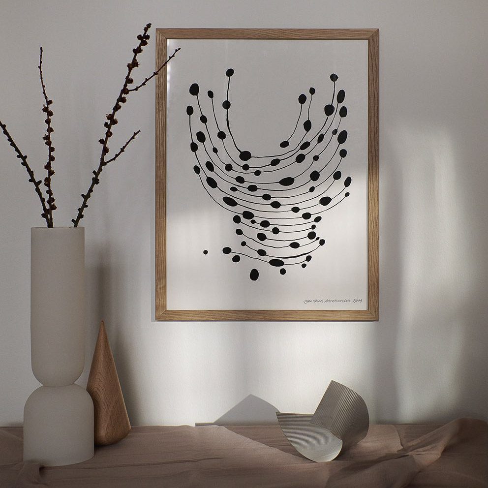 THE POSTER CLUB Leise Dich Abrahamsen, Dancing Dots, Poster Art Print, 40x50cm