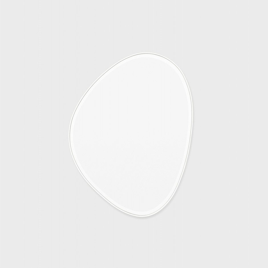 MIDDLE OF NOWHERE Pebble Mirror, Bright White, 70x90cm