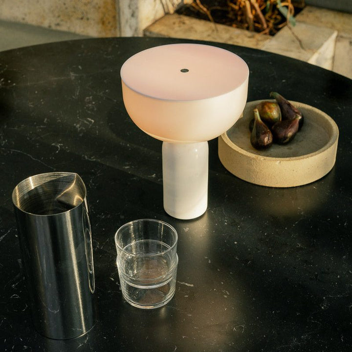 NEW WORKS Kizu Portable Table Lamp, White Marble