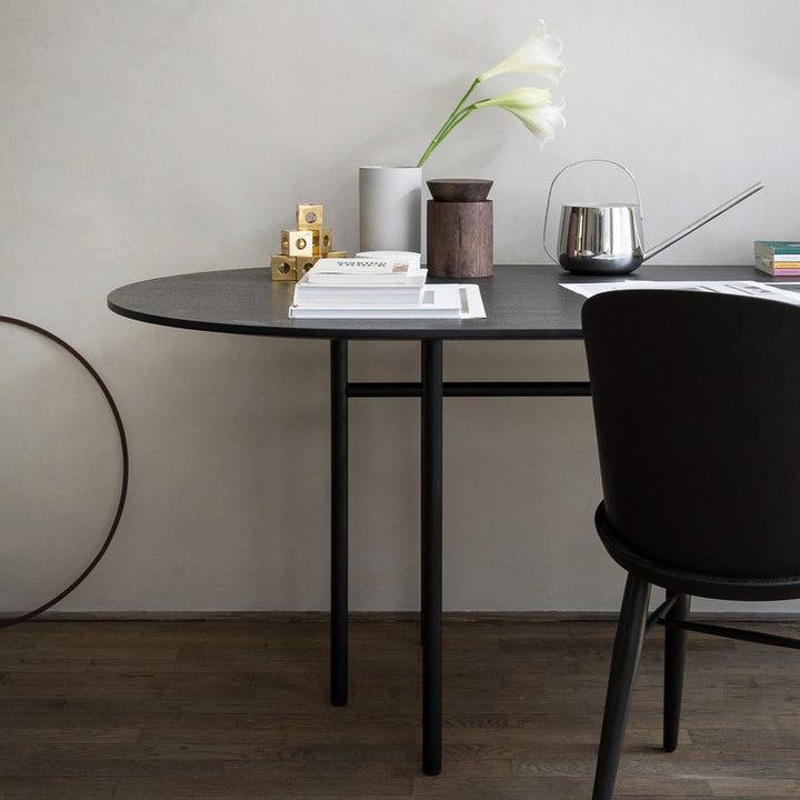 PRE-ORDER │ AUDO CPH (Ex MENU) Snaregade Dining Table Oval, Black Steel/Charcoal Linoleum