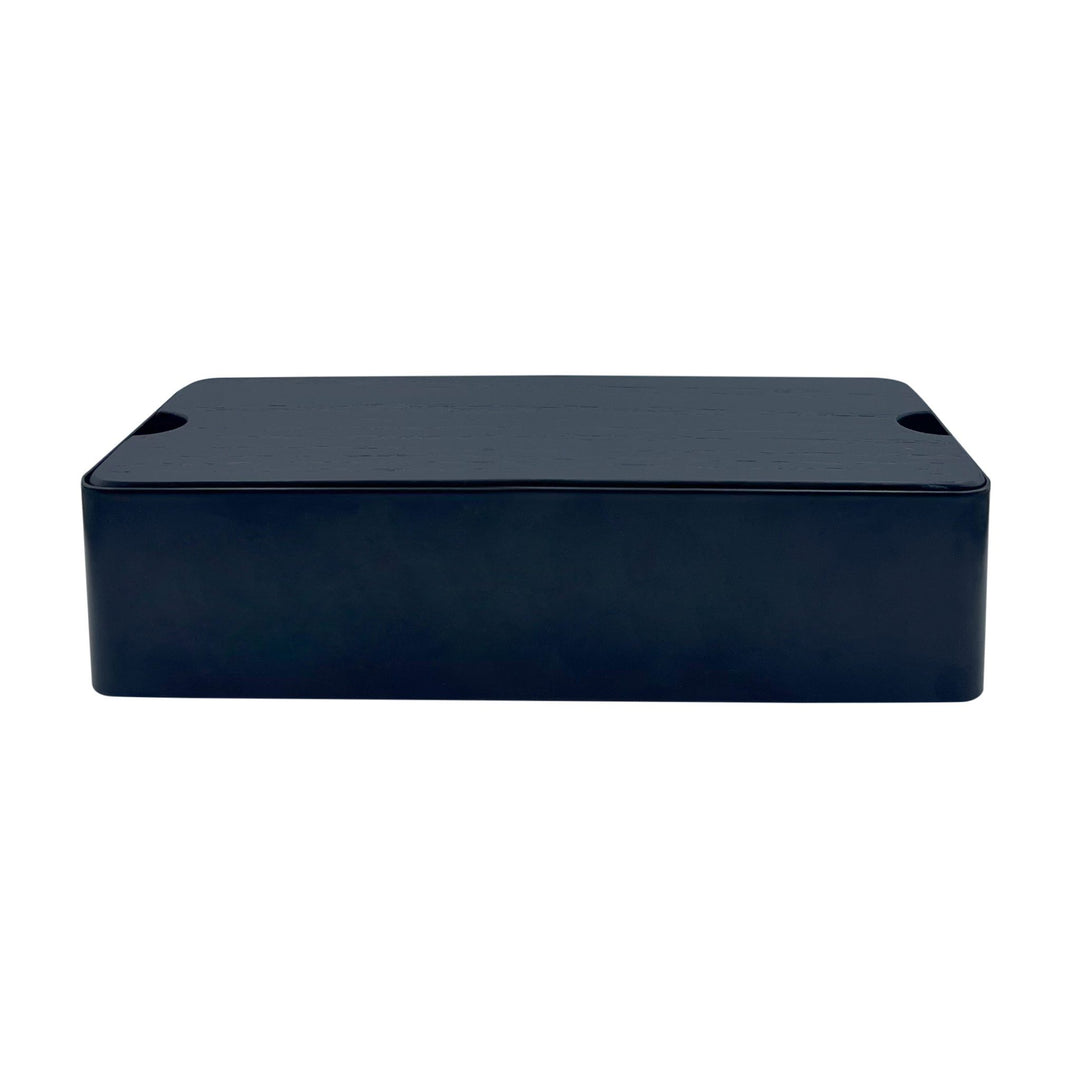 DESIGNSTUFF Storage Box With Divider, Black