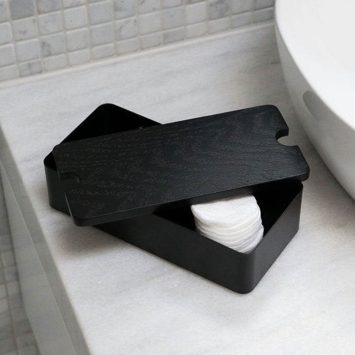 DESIGNSTUFF Storage Box With Divider, Black