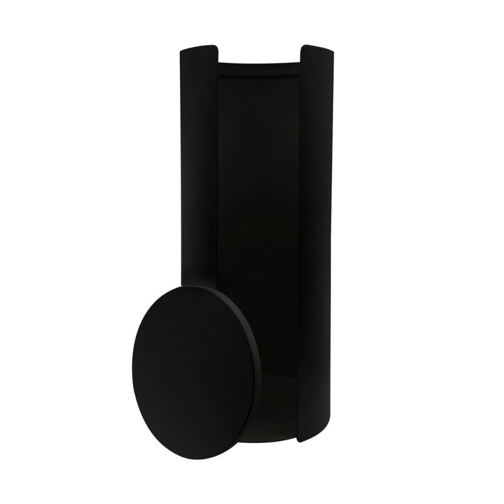 DESIGNSTUFF Wall Mounted Toilet Roll Storage Holder, Black