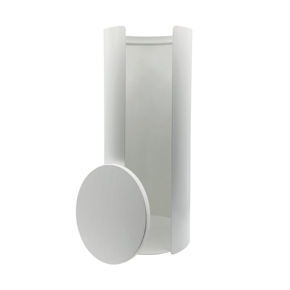 DESIGNSTUFF Wall Mounted Toilet Roll Storage Holder, White