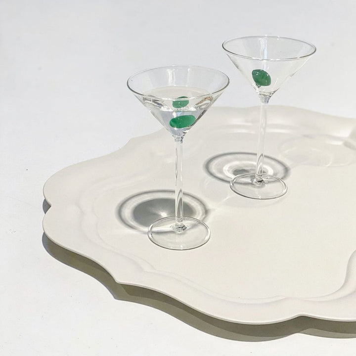 MAISON BALZAC Martini Glass, Clear/Opaque Olive