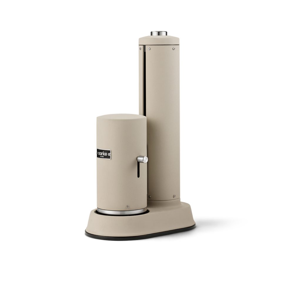 Studio lighting, perspective view of a cannister-shaped water carbonator