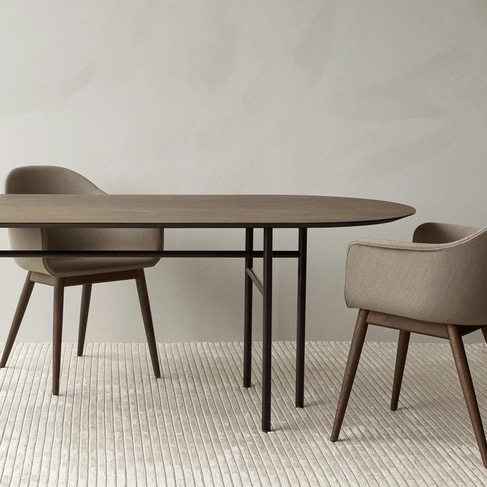 PRE-ORDER │ AUDO CPH (Ex MENU) Snaregade Dining Table, Oval, Black Steel/Dark Stained Oak