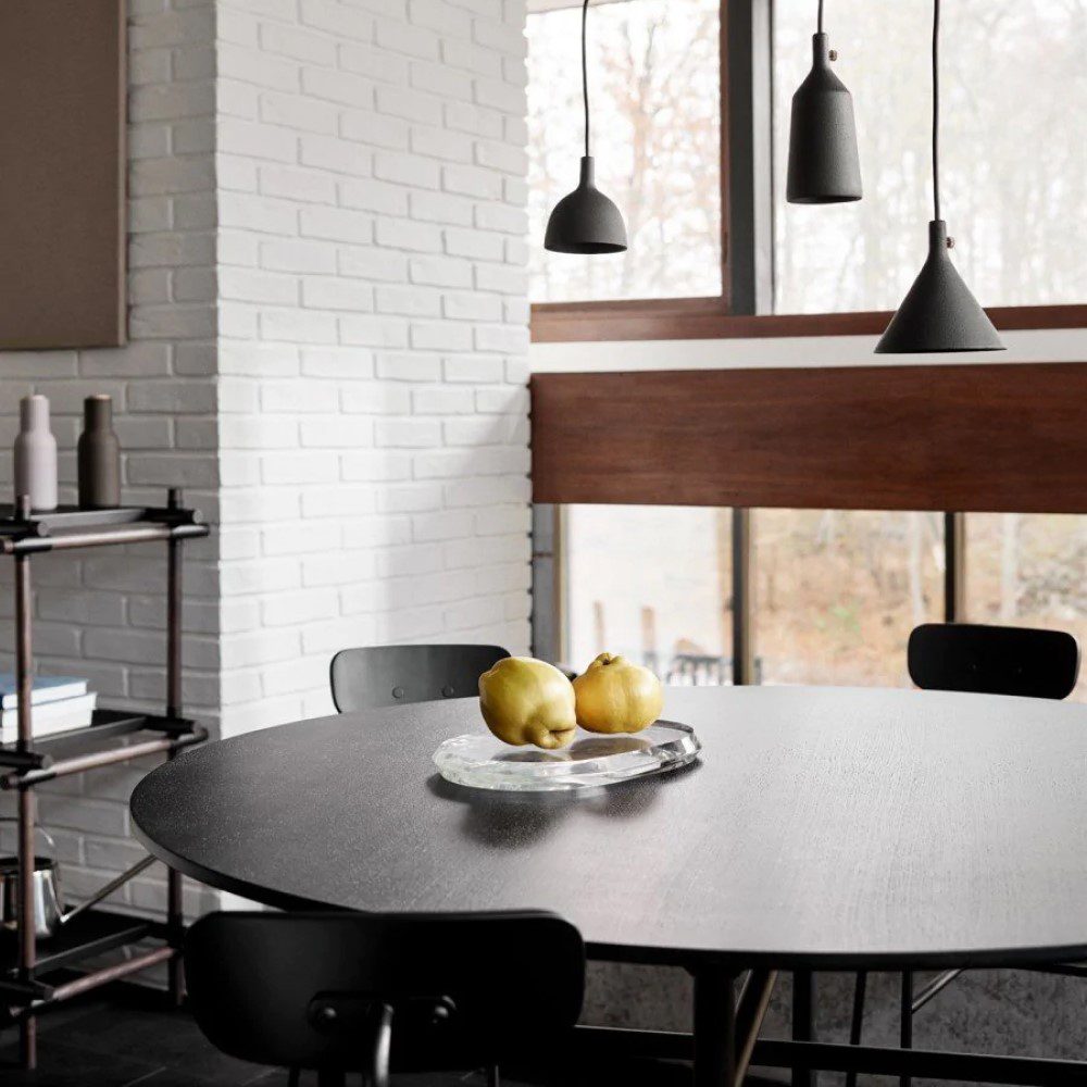 PRE-ORDER │ AUDO CPH (Ex MENU) Snaregade Dining Table, D138cm, Black Steel/Dark Stained Oak