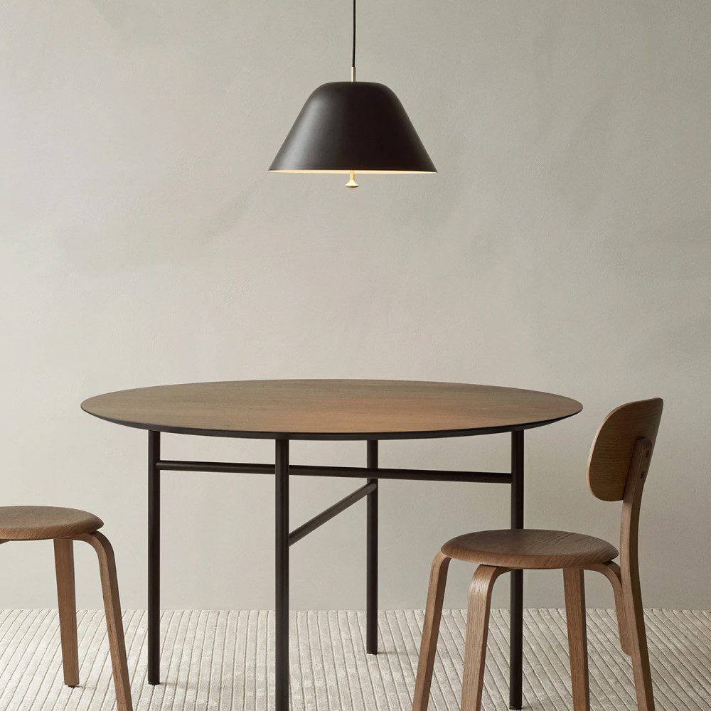 PRE-ORDER │ AUDO CPH (Ex MENU) Snaregade Dining Table, D138cm, Black Steel/Dark Stained Oak