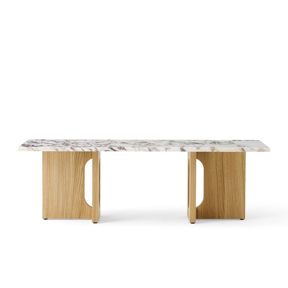 PRE-ORDER │ AUDO CPH Androgyne Lounge Table, 120x45cm, Natural Oak Base, Calacatta Viola Table Top