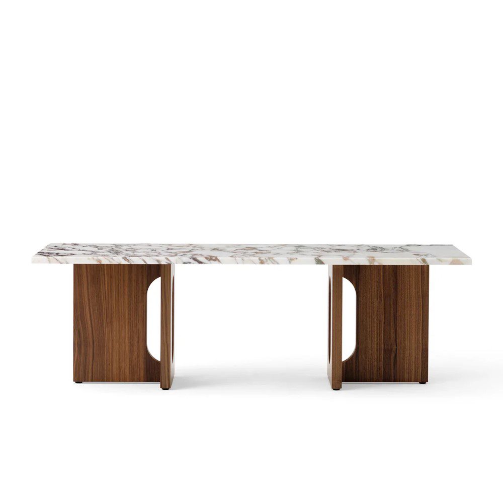 PRE-ORDER │ AUDO CPH Androgyne Lounge Table, 120x45cm, Walnut Base, Calacatta Viola Marble Table Top