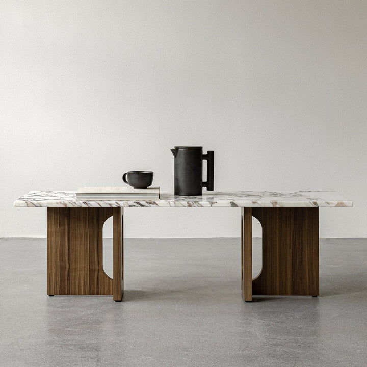 PRE-ORDER │ AUDO CPH Androgyne Lounge Table, 120x45cm, Walnut Base, Calacatta Viola Marble Table Top