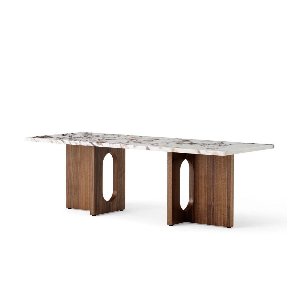 PRE-ORDER │ AUDO CPH Androgyne Lounge Table, 120x45cm, Walnut Base, Calacatta Viola Marble Table Top