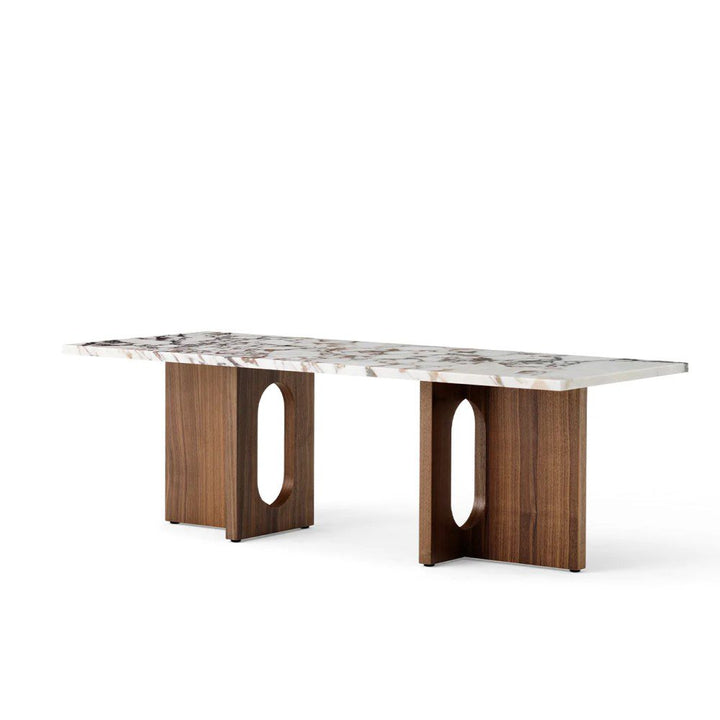 PRE-ORDER │ AUDO CPH Androgyne Lounge Table, 120x45cm, Walnut Base, Calacatta Viola Marble Table Top