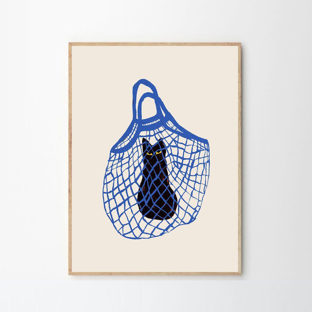 THE POSTER CLUB Chloe Purpero Johnson, Poster Art Print, The Cat’s In The Bag, 30x40cm