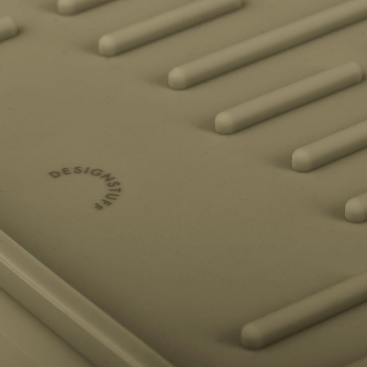 Details of the Folding Silicone Drying Mat Large Khaki on a white background