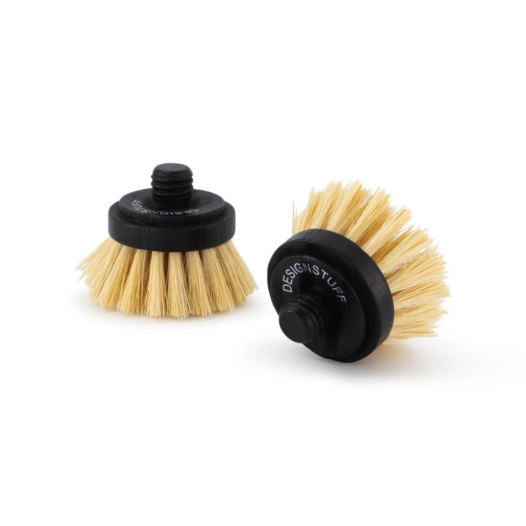 DESIGNSTUFF Eco Dishbrush Replacement Head, Black (Set of 2)