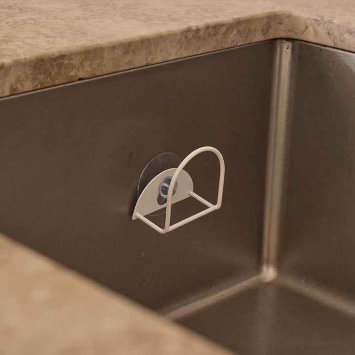 DESIGNSTUFF DRIP Sink Sponge Holder, White