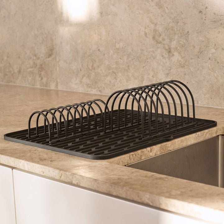 DESIGNSTUFF DRIP Dish Drainer, Black (Set of 2)