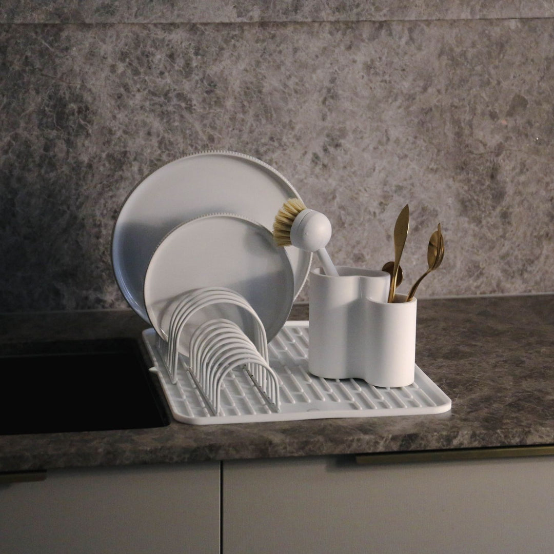 DESIGNSTUFF DRIP Dish Drainer, White (Set of 2)