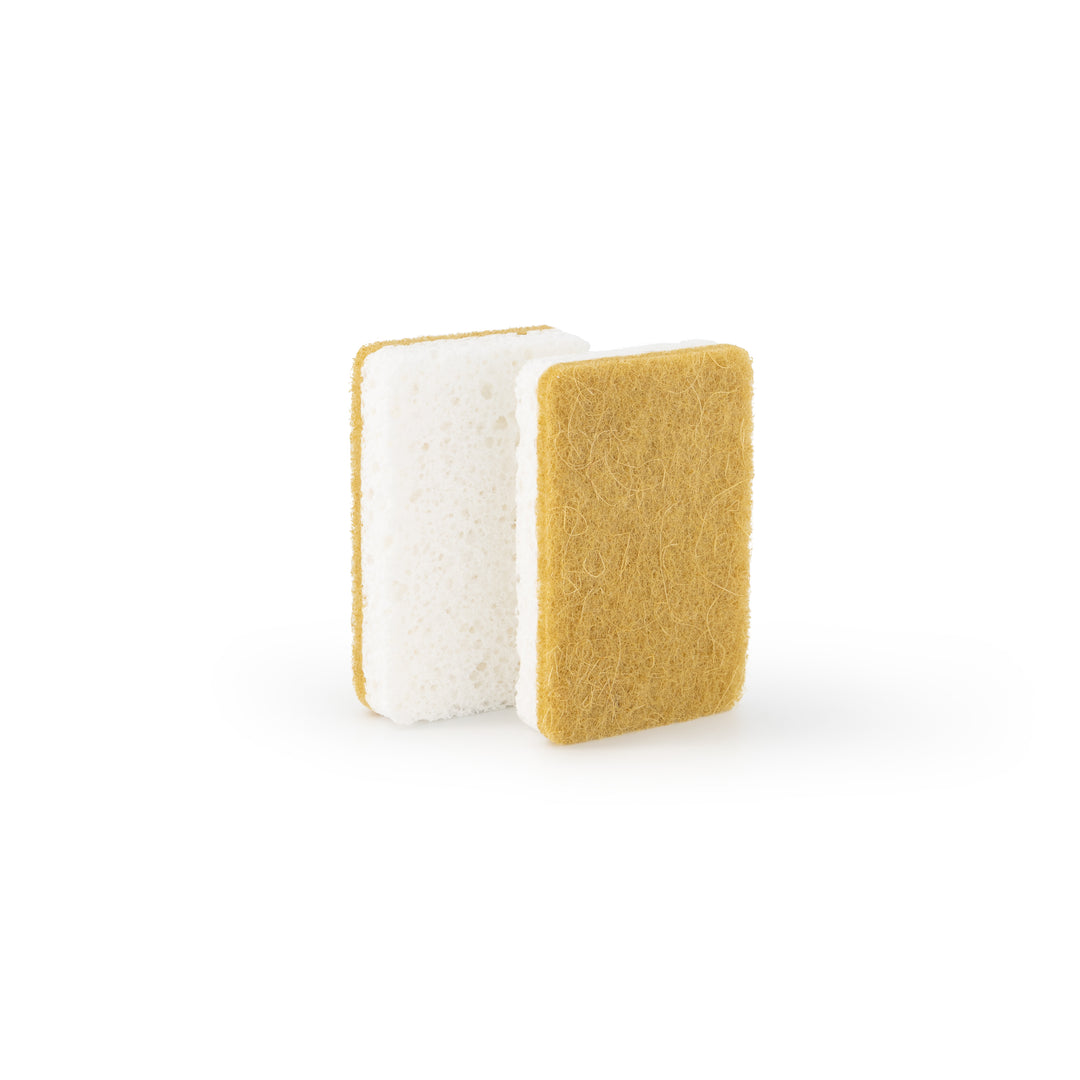 DESIGNSTUFF ETTA Natural Cellulose And Sisal Scourer Sponge, Caramel (Set of 2)