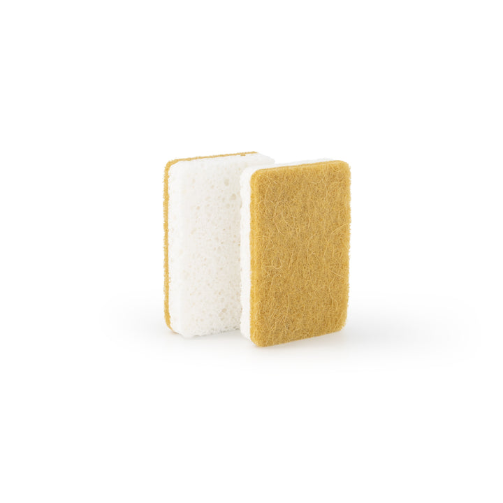 DESIGNSTUFF ETTA Natural Cellulose And Sisal Scourer Sponge, Caramel (Set of 2)