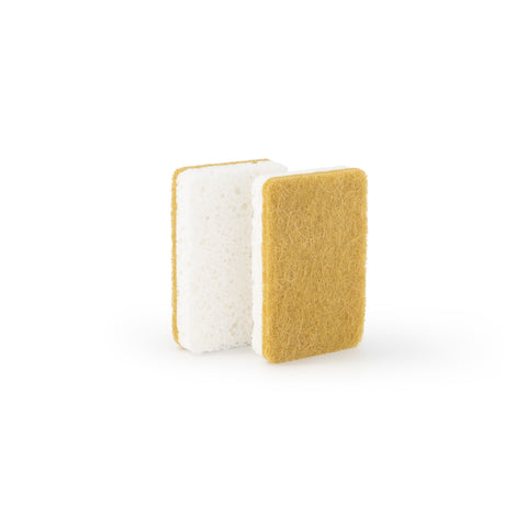 DESIGNSTUFF ETTA Natural Cellulose And Sisal Scourer Sponge, Caramel (Set of 2)