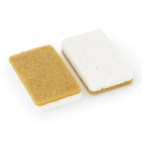 DESIGNSTUFF ETTA Natural Cellulose And Sisal Scourer Sponge, Caramel (Set of 2)