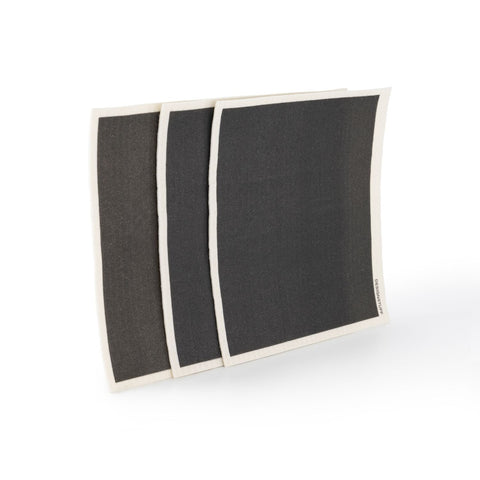 DESIGNSTUFF ETTA Compostable Eco Dishcloth, Black (Pack of 3)