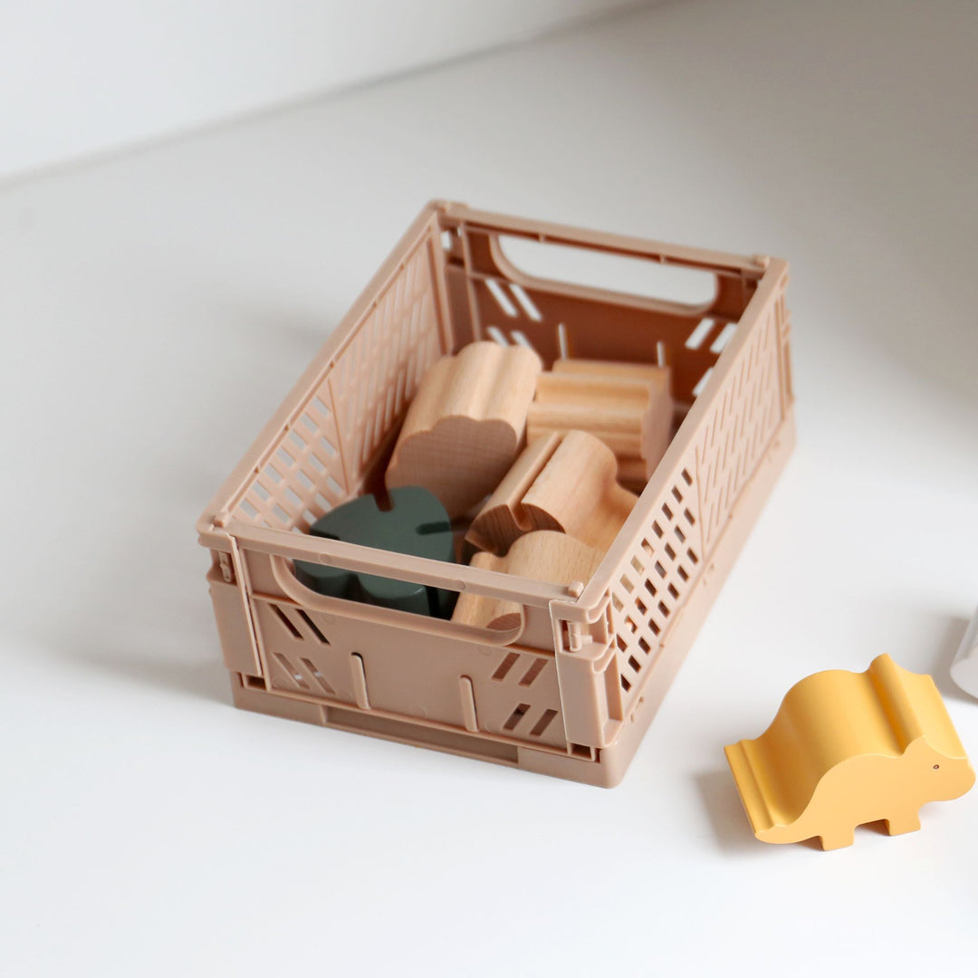 DESIGNSTUFF Slant Collapsible Crate, S, 25x16cm, Tuscany (Set of 2)