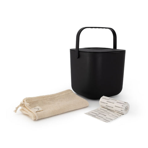 DESIGNSTUFF Compost Bin 7L, Black